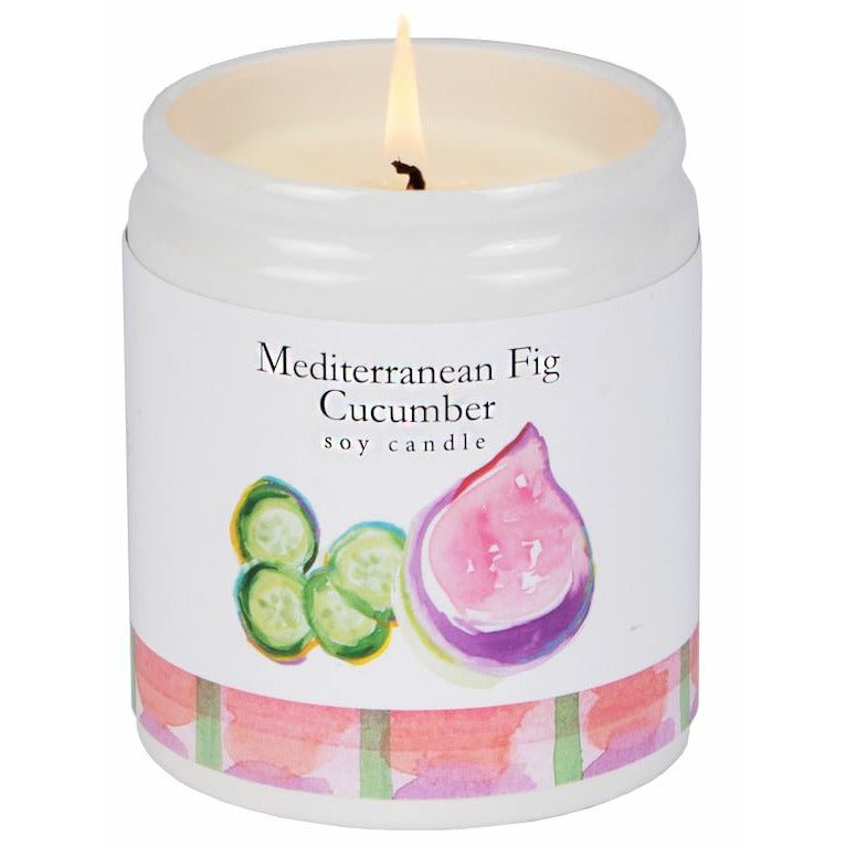 7.5 oz Scented Soy Candle - MEDITERRANEAN FIG CUCUMBER - Be YOUnique