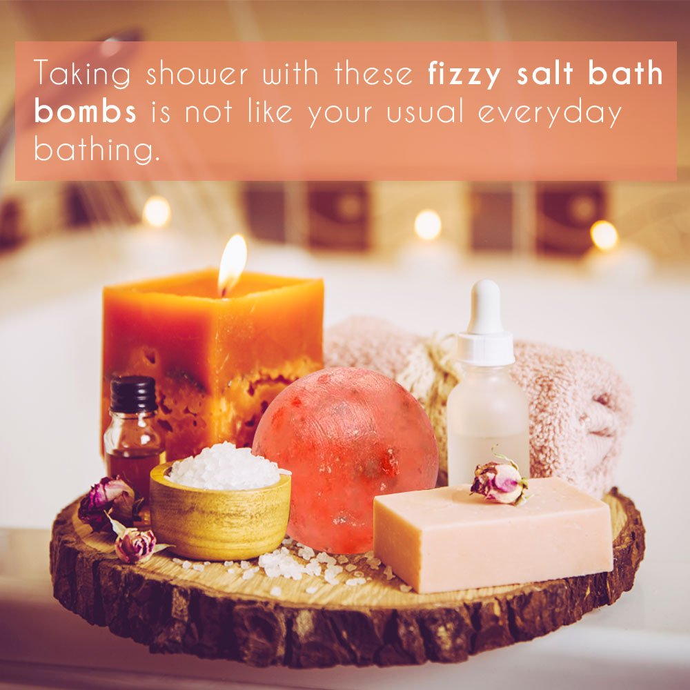 Himalayan Pink Salt Bath Ball by Pride of India – Easily Soluble – Good for Refreshing & Hydrating Bath – Mineral Rich Spa Ritual – Easy to Use - Ideal Gift for Any Occasion - Be YOUnique