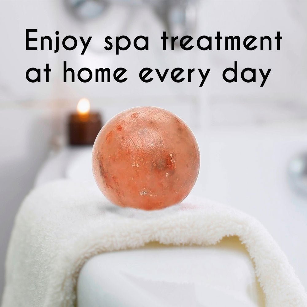 Himalayan Pink Salt Bath Ball by Pride of India – Easily Soluble – Good for Refreshing & Hydrating Bath – Mineral Rich Spa Ritual – Easy to Use - Ideal Gift for Any Occasion - Be YOUnique