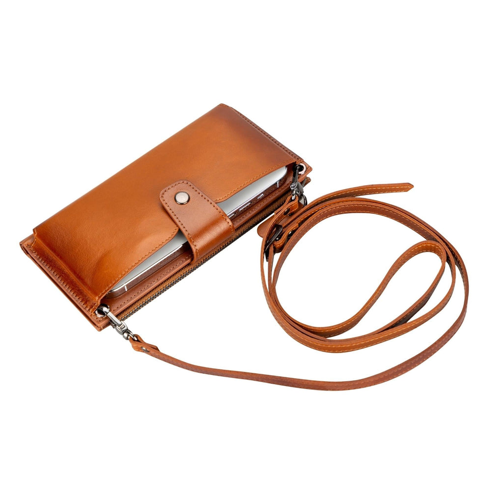 Kaycee Leather Women's Cell Phone Wallet with Strap - Be YOUnique