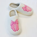 Pink Lounge Bow Cozy Slippers - Be YOUnique