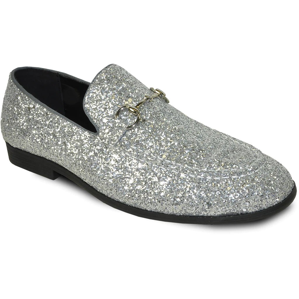 "Bravo 1" Silver Glitter Tuxedo & Prom Shoes - Be YOUnique