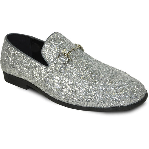 "Bravo 1" Silver Glitter Tuxedo & Prom Shoes - Be YOUnique