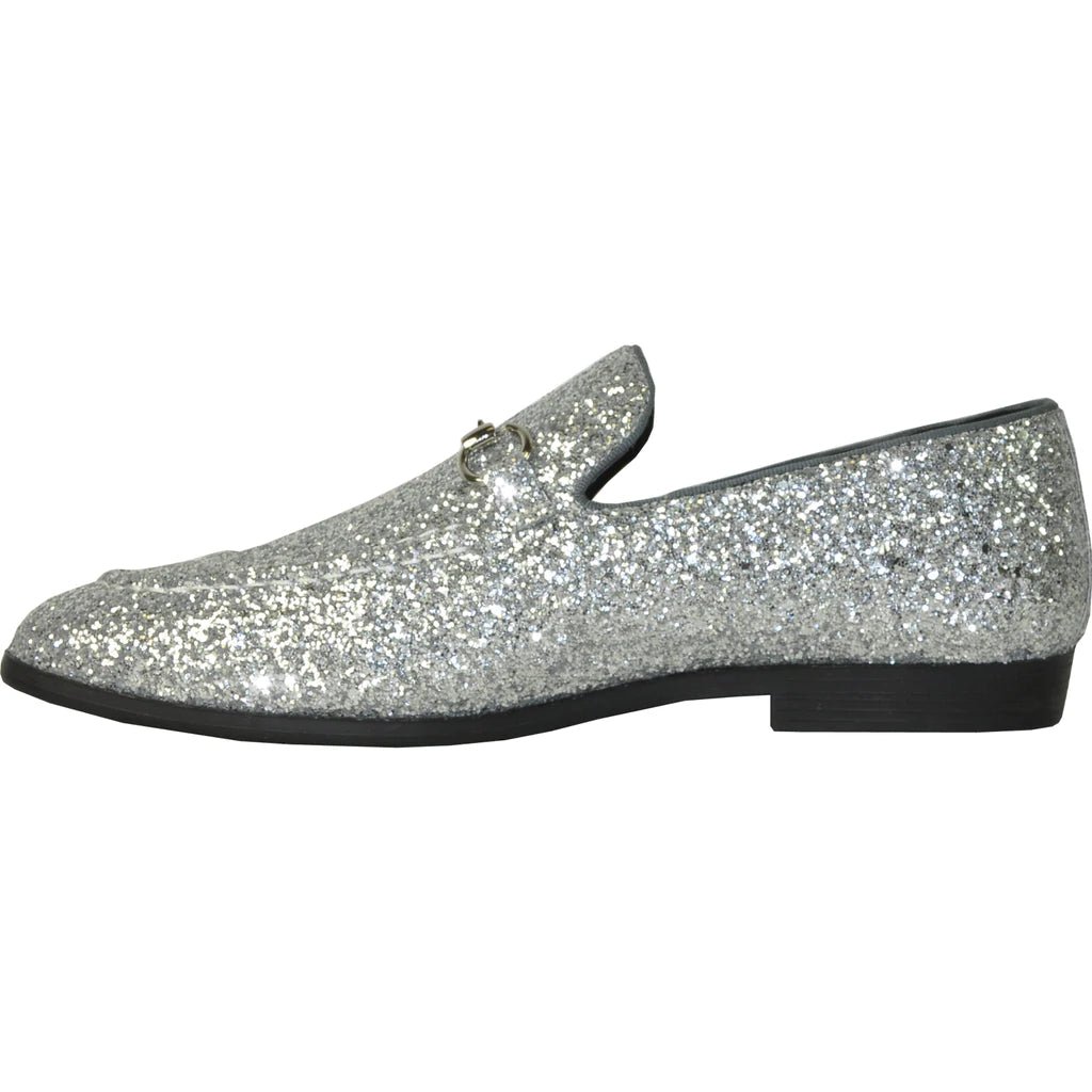 "Bravo 1" Silver Glitter Tuxedo & Prom Shoes - Be YOUnique