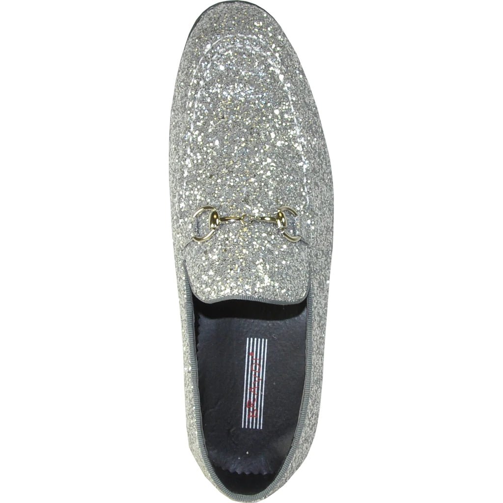 "Bravo 1" Silver Glitter Tuxedo & Prom Shoes - Be YOUnique