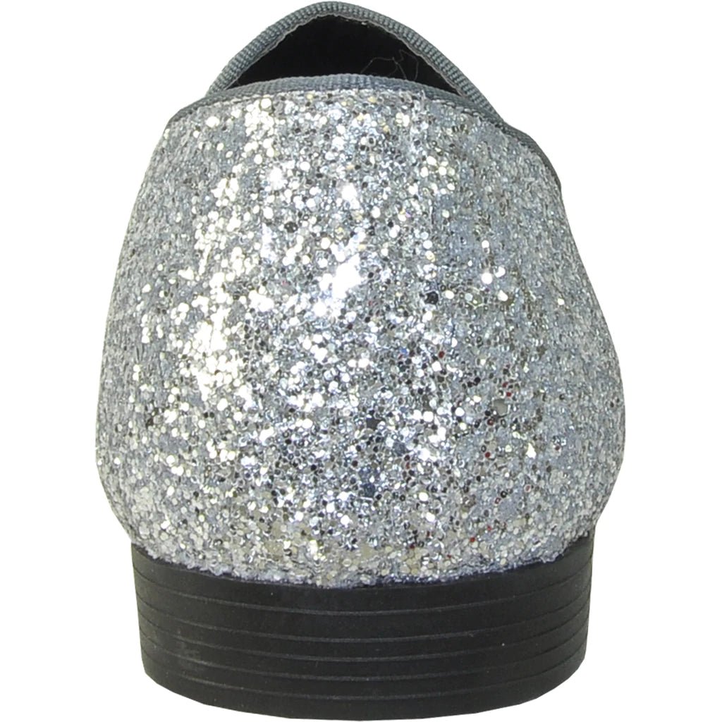 "Bravo 1" Silver Glitter Tuxedo & Prom Shoes - Be YOUnique