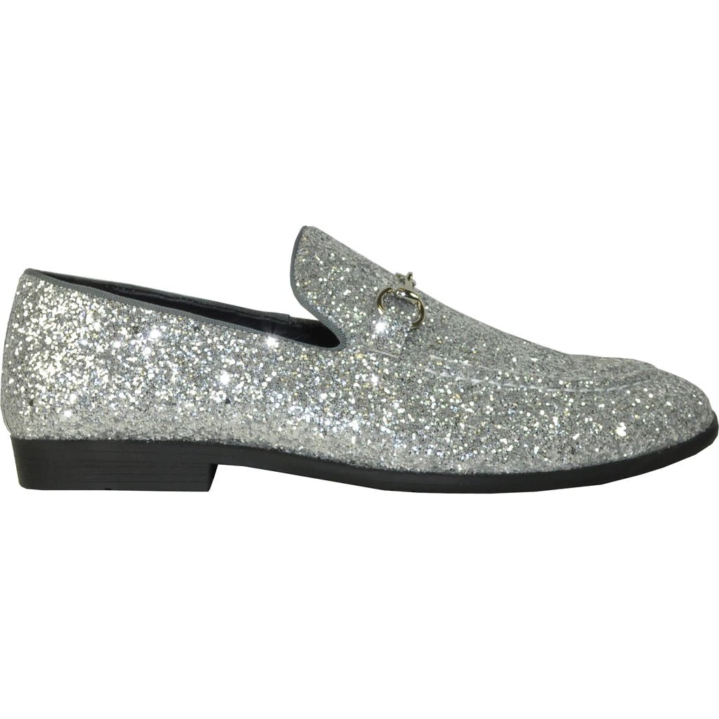 "Bravo 1" Silver Glitter Tuxedo & Prom Shoes - Be YOUnique