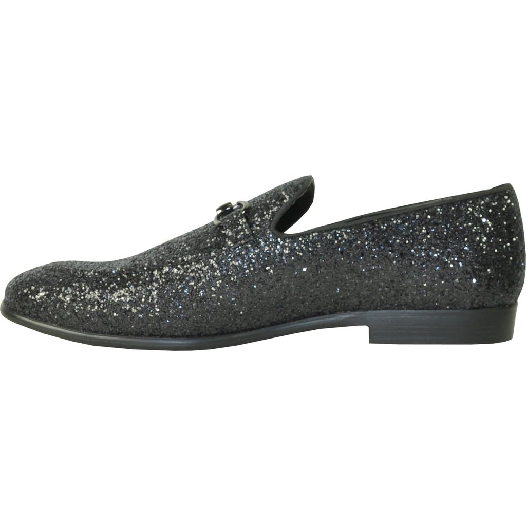 "Bravo1" Black Glitter Tuxedo & Prom Shoes - Be YOUnique
