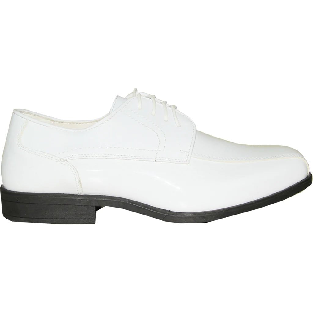 JEAN YVES Men Dress Shoe JY02 Oxford Formal Tuxedo for Prom & Wedding Shoe White Patent - Be YOUnique