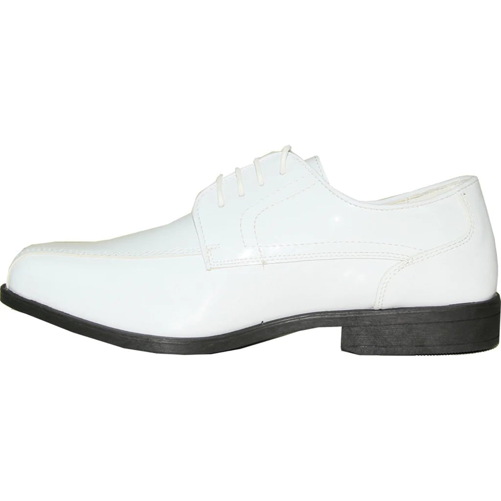 JEAN YVES Men Dress Shoe JY02 Oxford Formal Tuxedo for Prom & Wedding Shoe White Patent - Be YOUnique