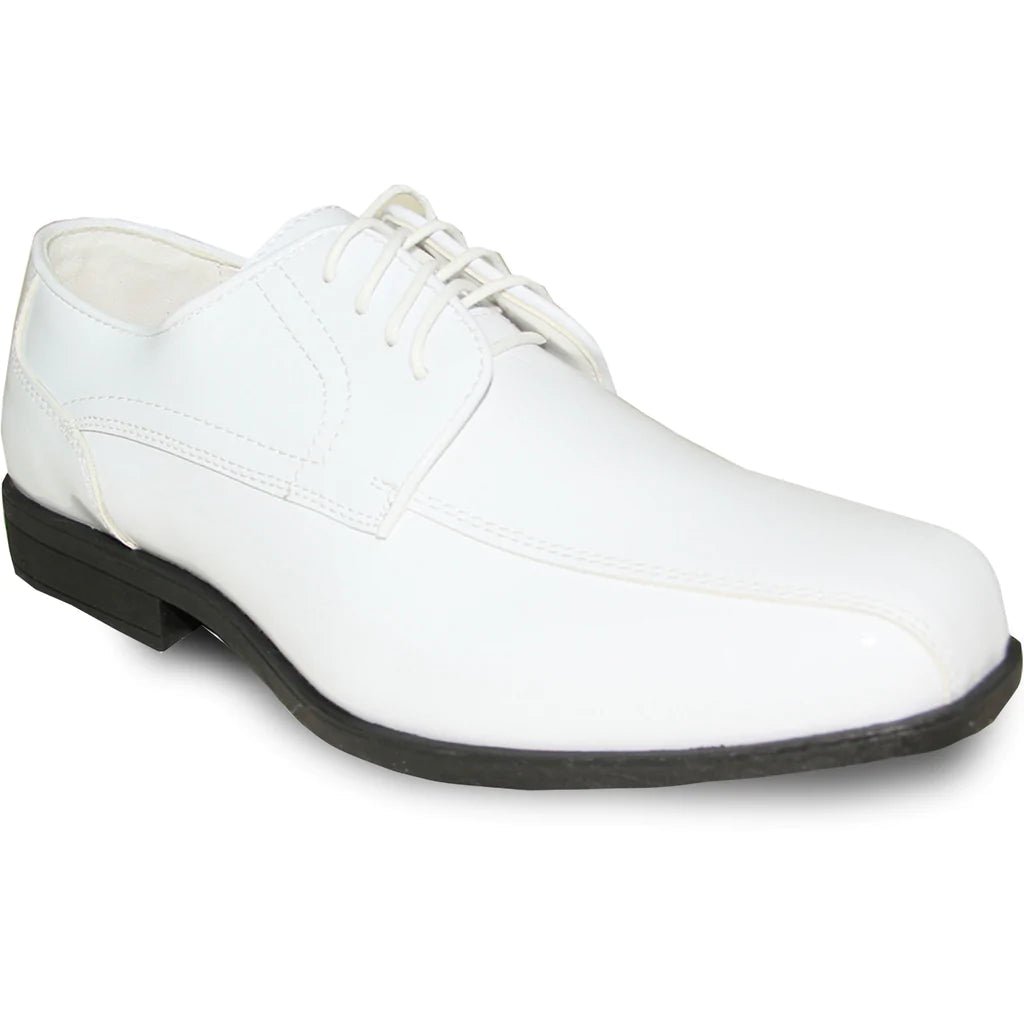 JEAN YVES Men Dress Shoe JY02 Oxford Formal Tuxedo for Prom & Wedding Shoe White Patent - Be YOUnique