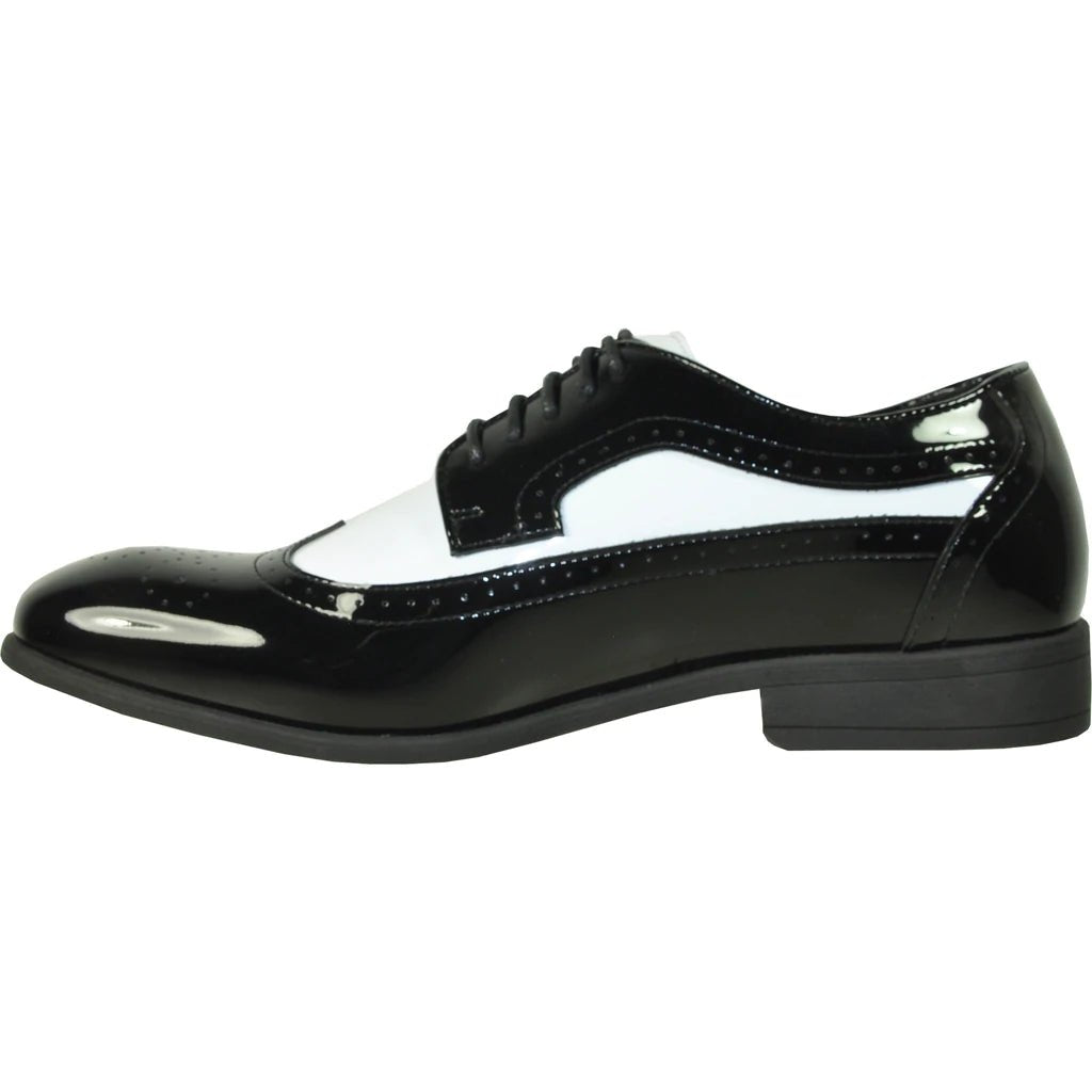 "Telford" Black and White Vangelo Tuxedo Shoes - Be YOUnique