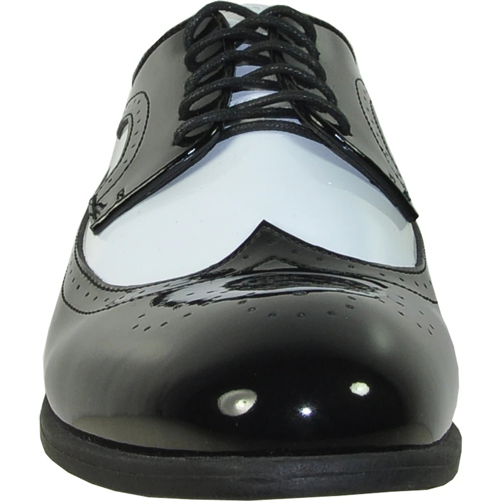 "Telford" Black and White Vangelo Tuxedo Shoes - Be YOUnique