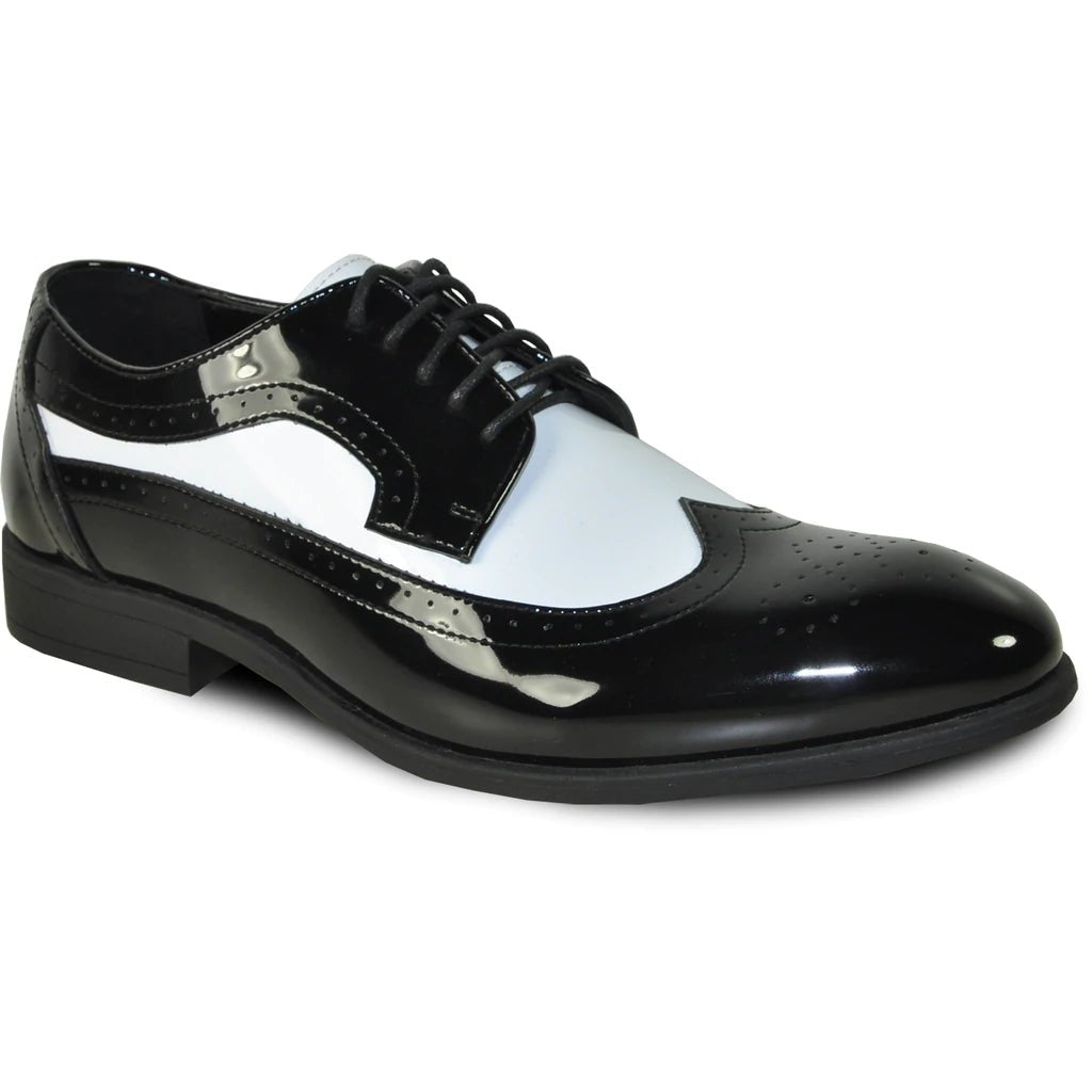 "Telford" Black and White Vangelo Tuxedo Shoes - Be YOUnique