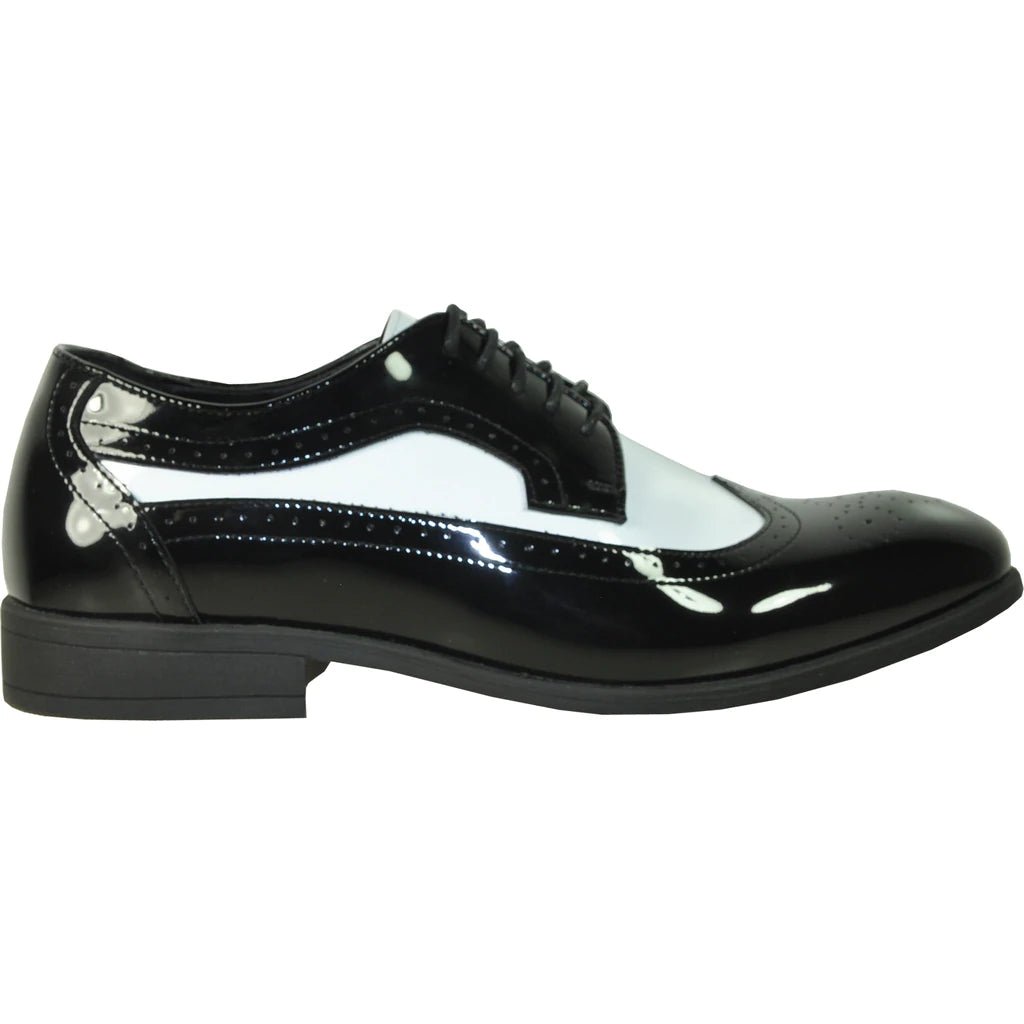 "Telford" Black and White Vangelo Tuxedo Shoes - Be YOUnique