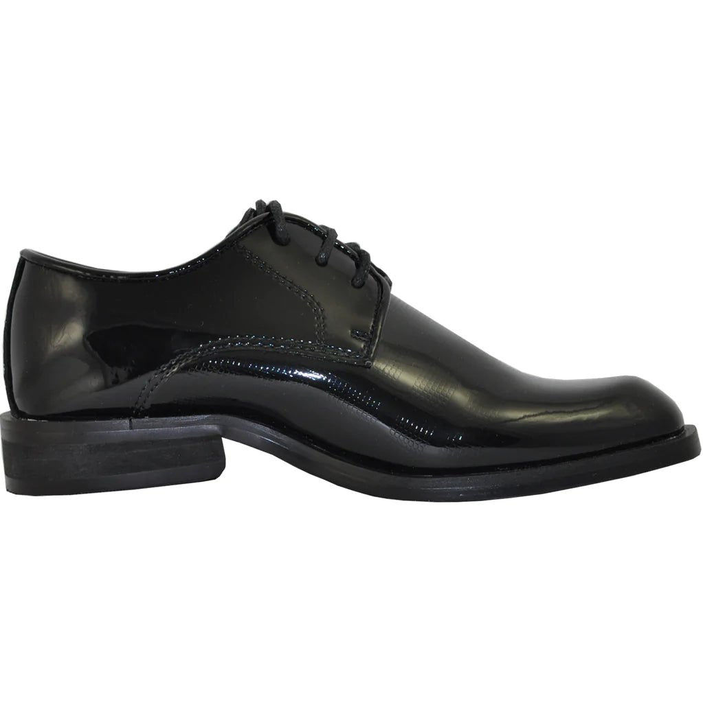 VANGELO Boy ROCKEFELLERKID Dress Shoe Formal Tuxedo for Prom & Wedding Black Patent - Be YOUnique