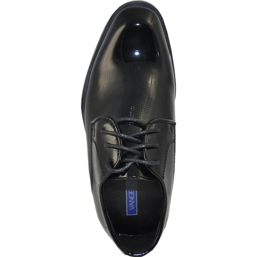 VANGELO Boy ROCKEFELLERKID Dress Shoe Formal Tuxedo for Prom & Wedding Black Patent - Be YOUnique