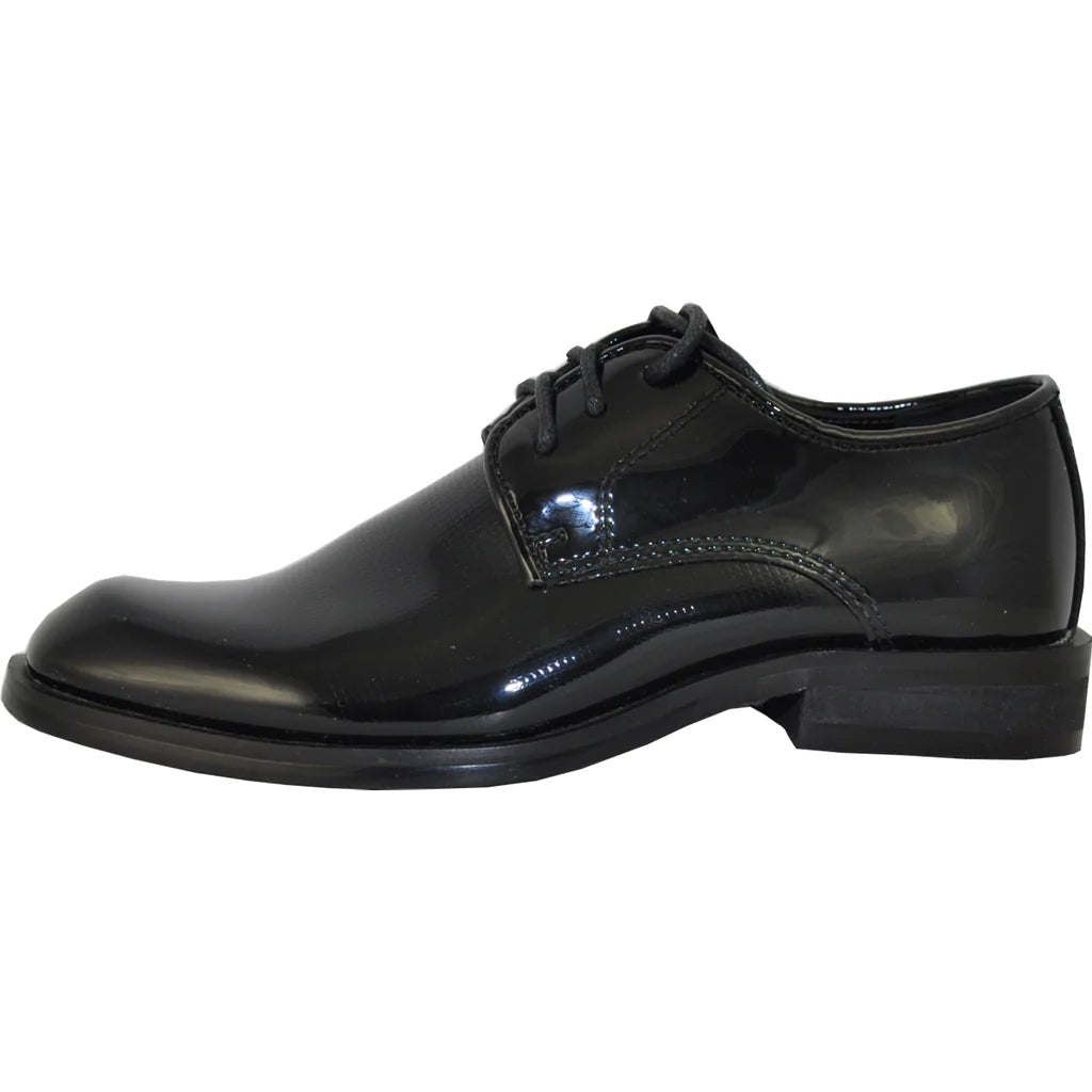 VANGELO Boy ROCKEFELLERKID Dress Shoe Formal Tuxedo for Prom & Wedding Black Patent - Be YOUnique