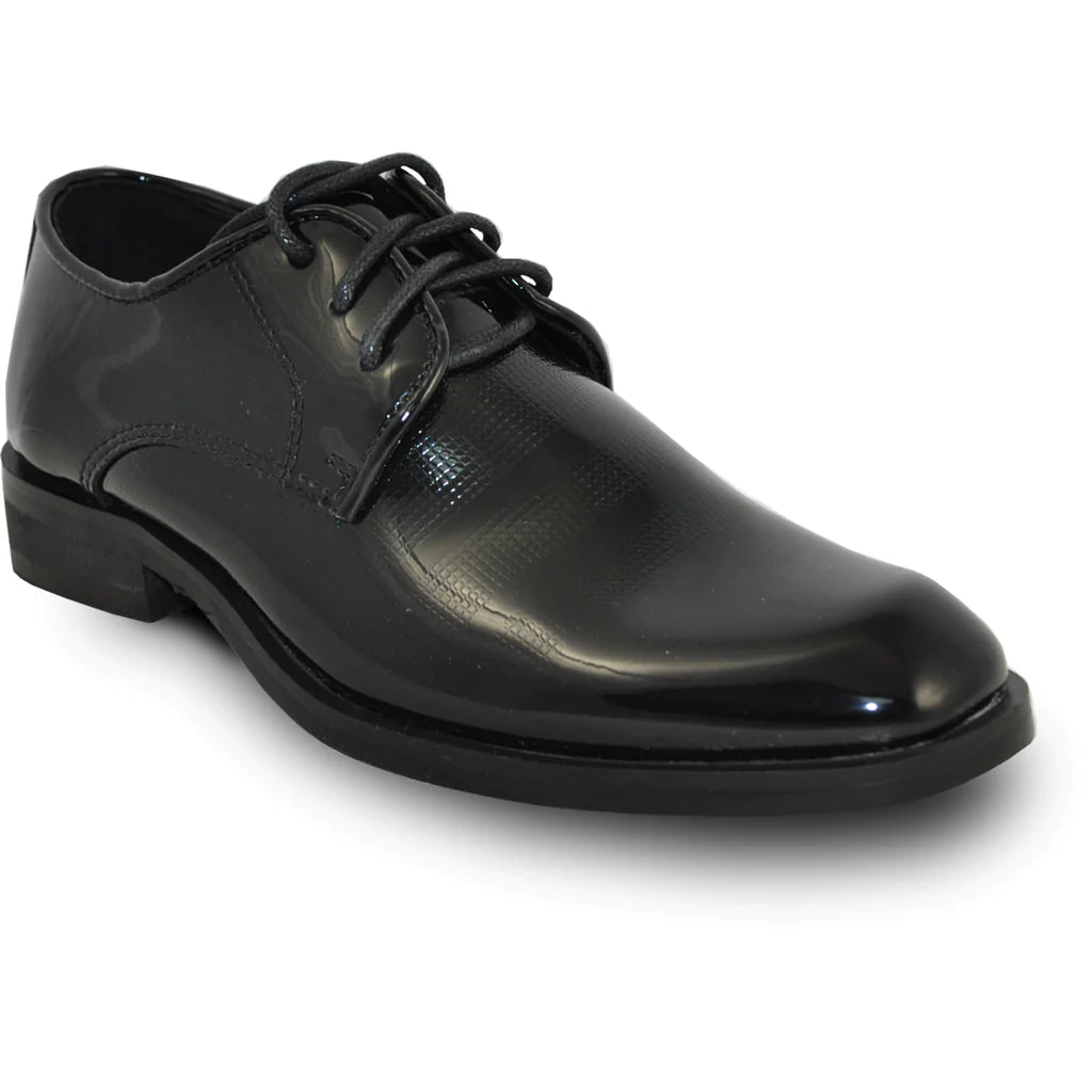 VANGELO Boy ROCKEFELLERKID Dress Shoe Formal Tuxedo for Prom & Wedding Black Patent - Be YOUnique