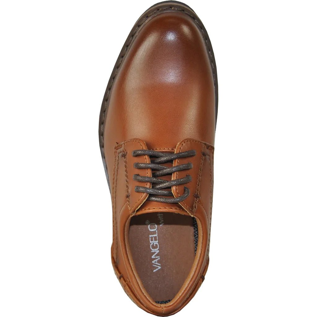 VANGELO Boy VALLO - 1PKID Dress Shoe Formal Tuxedo for Prom & Wedding Brown Matte - Be YOUnique