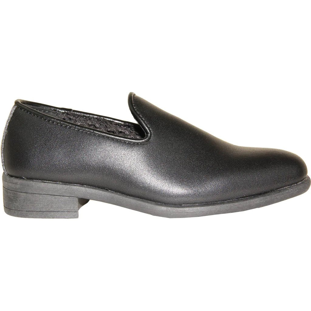 VANGELO Boy VALLO - 3KID Dress Shoe Formal Tuxedo for Prom & Wedding Black Matte - Be YOUnique